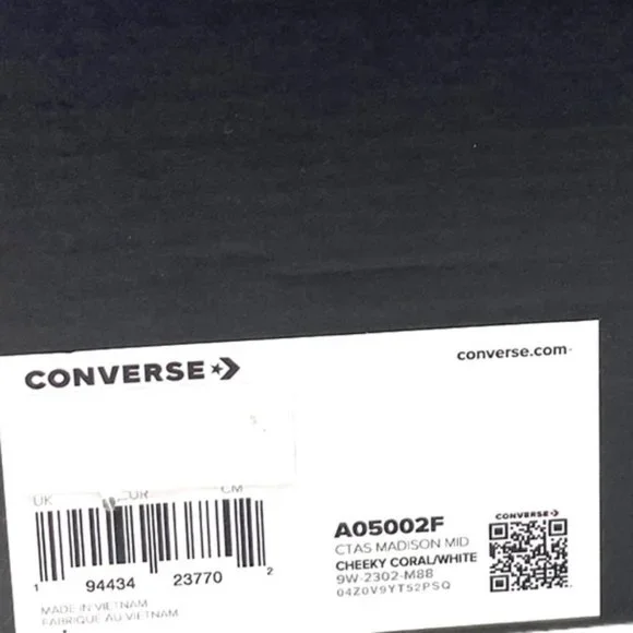 Converse Chuck Taylor All Star Madison Mid Sneakers Women's Coral Canvas A05002F - Picture 8 of 9